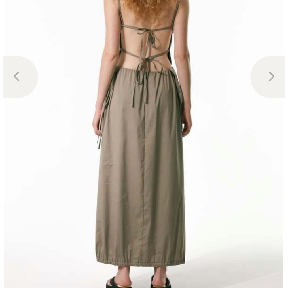 Backless Maxi Dress in Olive Taupe - Women's Elegant Summer Dress